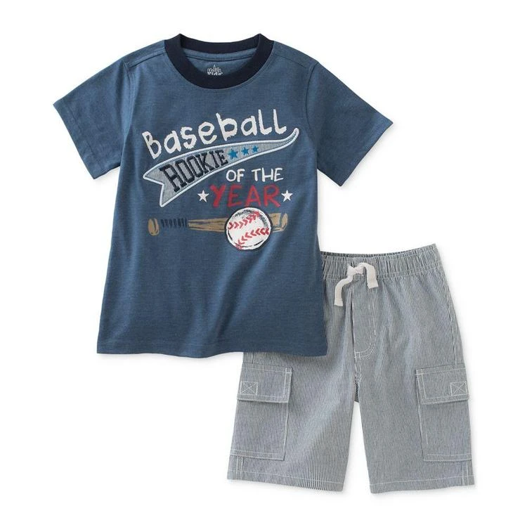 商品KIDS HEADQUARTERS|2-Pc. Graphic-Print T-Shirt & Cargo Shorts Set, Baby Boys (0-24 months),价格¥50,第1张图片