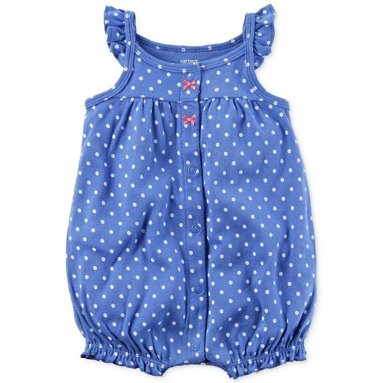 商品Carter's|Dot-Print Crab Cotton Romper, Baby Girls (0-24 months),价格¥36,第1张图片