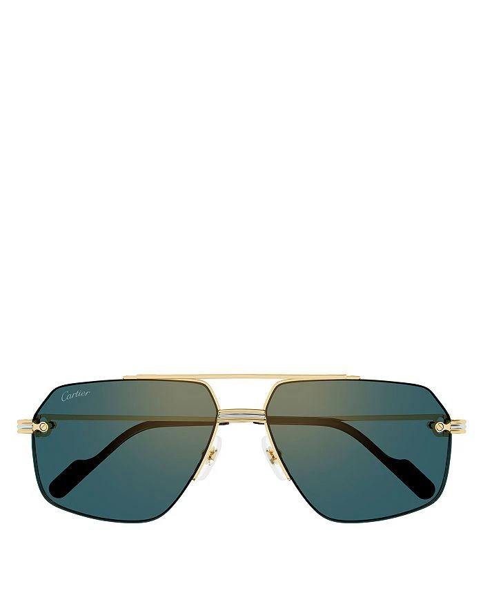 商品Cartier|Première de Cartier 24K Gold & Platinum Plated Navigator Sunglasses, 60mm,价格¥9690,第2张图片详细描述