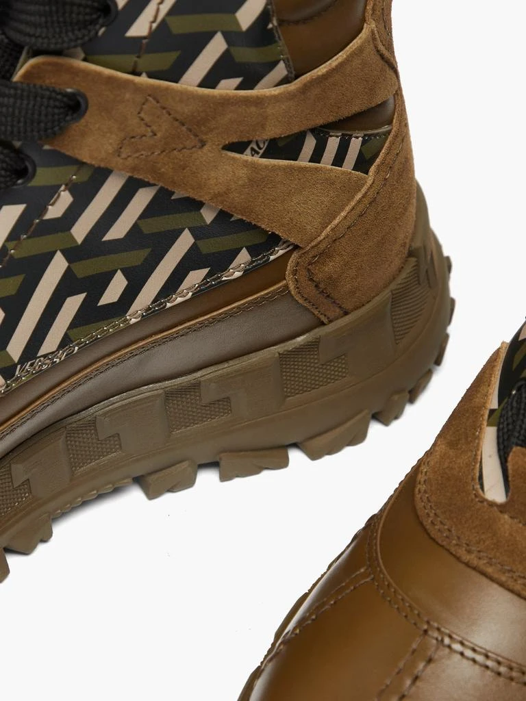 商品Versace|La Greca high-top leather and suede trainers,价格¥2453,第3张图片详细描述