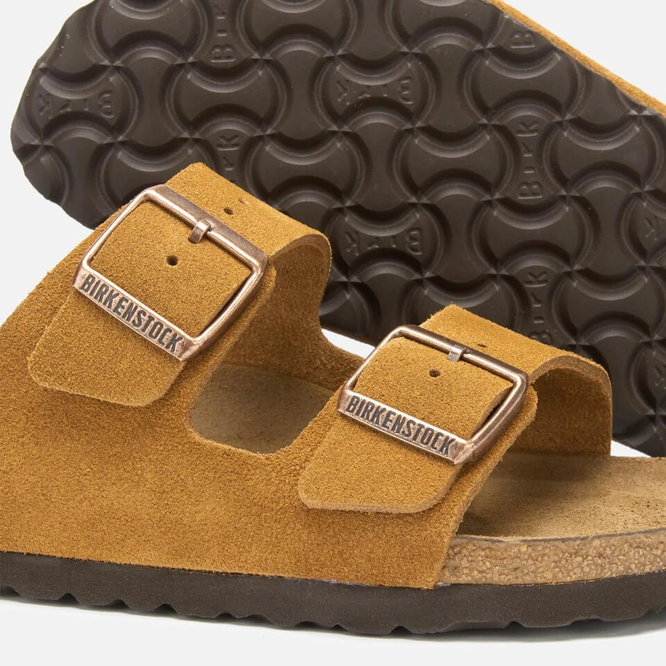 商品Birkenstock|BIRKENSTOCK WOMEN'S ARIZONA SLIM FIT SFB SUEDE DOUBLE STRAP SANDALS - MINK,价格¥875,第4张图片详细描述