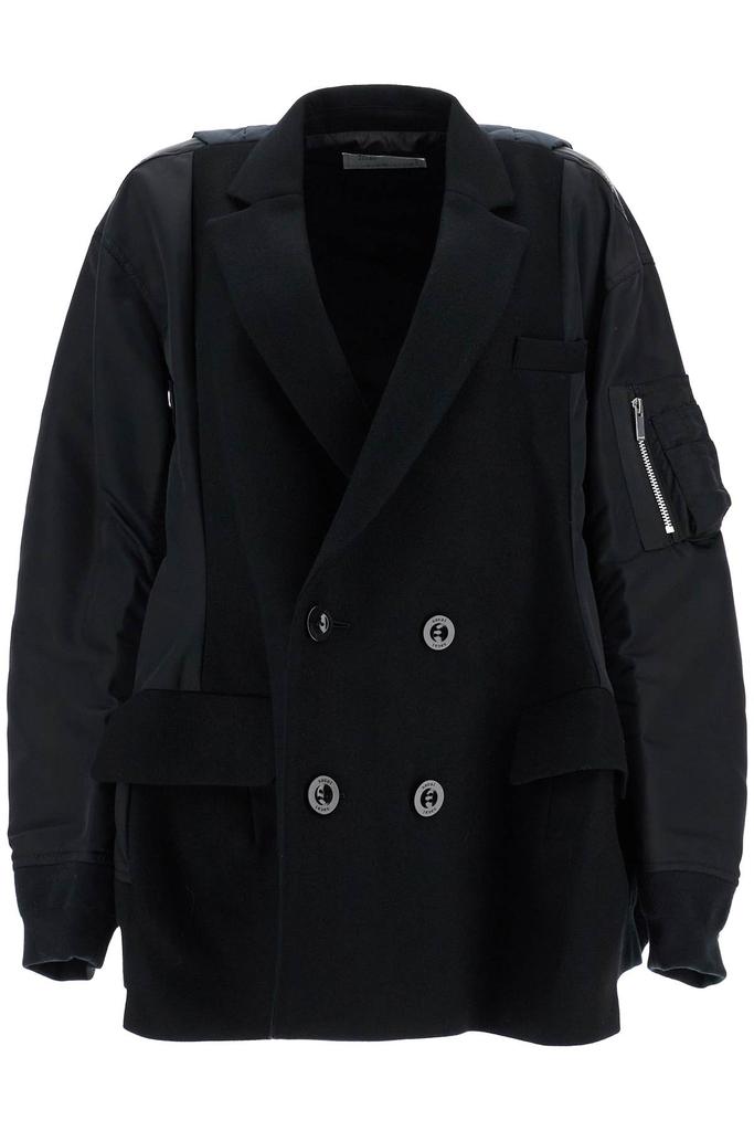 【正規品】24AW Sacai Wool Melton Jacket sacai - 24AW Sacai Wool Melton Jacket コート サイズ3の通販