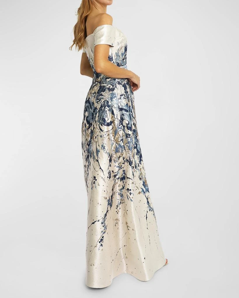 商品Rene Ruiz Collection|Off-Shoulder Metallic Jacquard Gown,价格¥14631,第2张图片详细描述