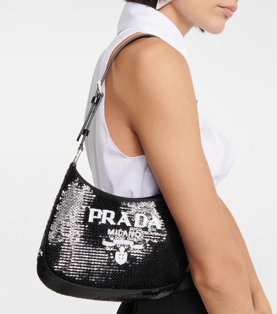 商品Prada|Cleo Small sequined shoulder bag,价格¥14079,第4张图片详细描述