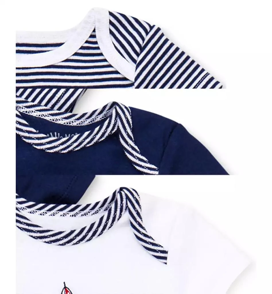 商品Little Me|Baby Boys Sailboat Short Sleeved Bodysuits, Pack of 3,价格¥99,第2张图片详细描述