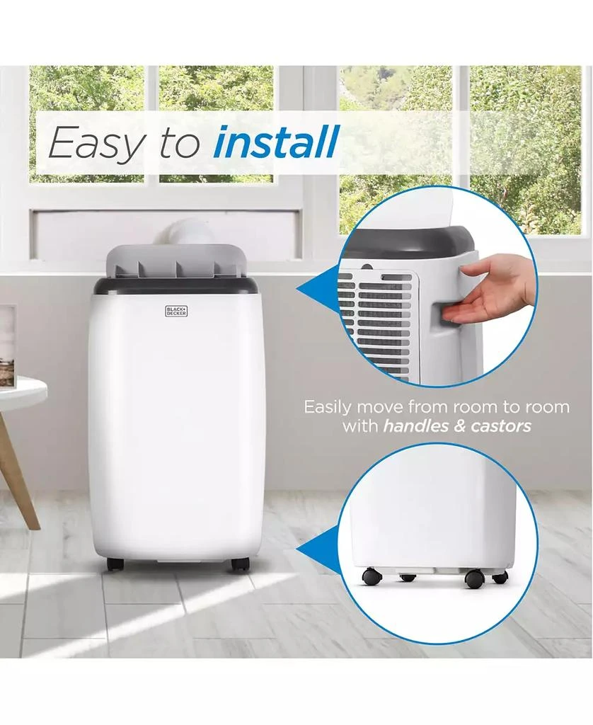 商品Black & Decker|BLACK+DECKER 6,000 BTU SACC/CEC (10,000 BTU ASHRAE) Portable Air Conditioner with Remote Control, White,价格¥3072,第3张图片详细描述