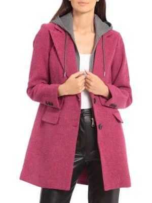 商品Avec Les Filles|Twill Single Breasted Hoodie Coat,价格¥1186,第1张图片