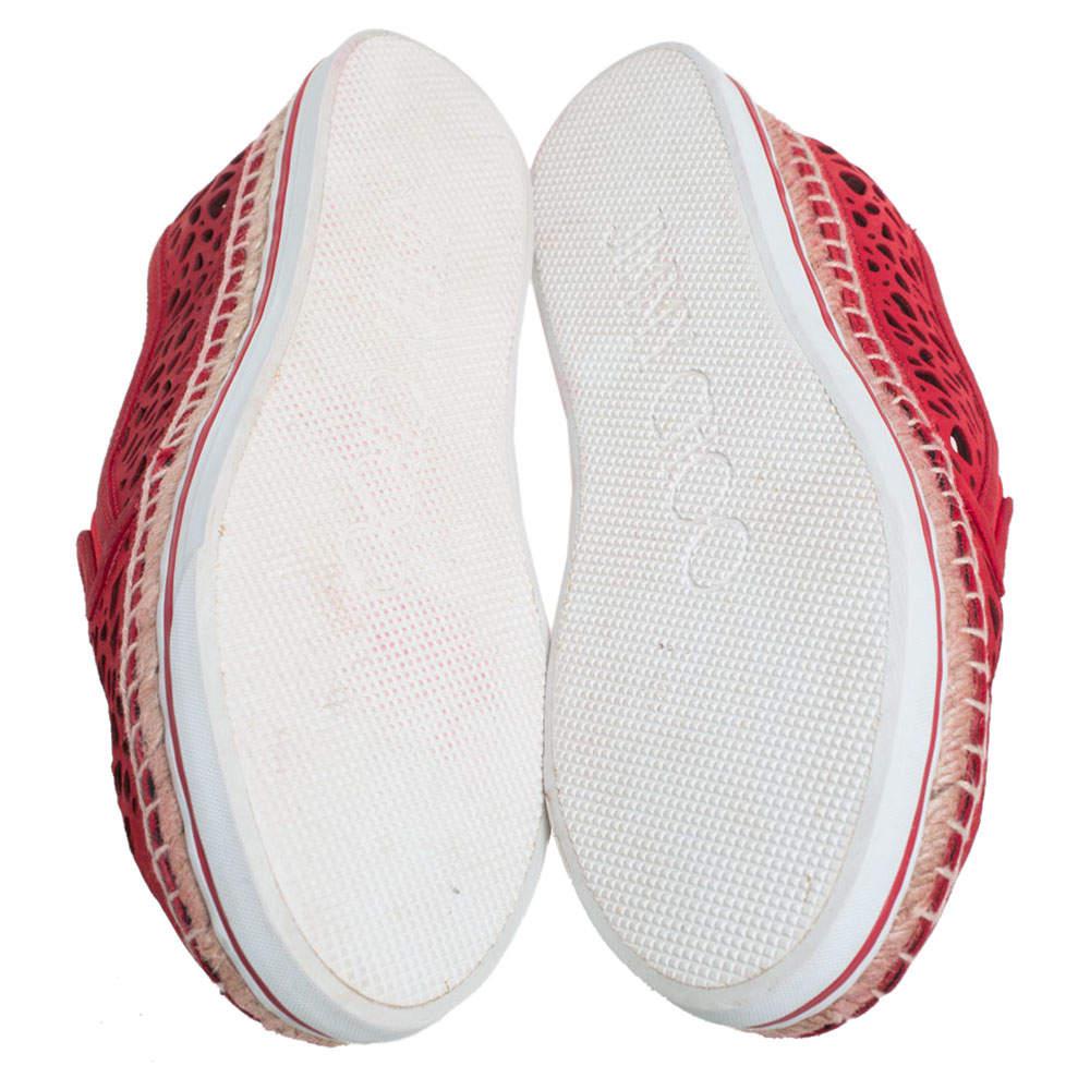 Jimmy Choo Red Laser Cut Nubuck Espadrilles Sneakers Size 38商品第6张图片规格展示