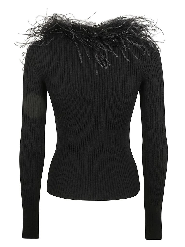 商品GIUSEPPE DI MORABITO|Giuseppe di Morabito Feather Embellished V-neck Slim Jumper,价格¥3083,第2张图片详细描述