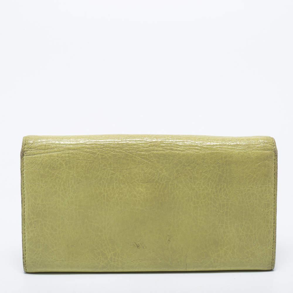 Balenciaga Apple Green Leather Giant 12 Silver Money Wallet商品第5张图片规格展示