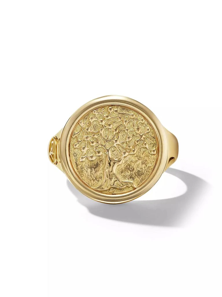 商品David Yurman|Life and Death Duality Signet Ring in 18K Yellow Gold, 20MM,价格¥56191,第3张图片详细描述