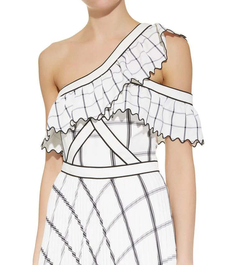 商品Self Portrait|Check Frill Midi Dress,价格¥3447,第4张图片详细描述