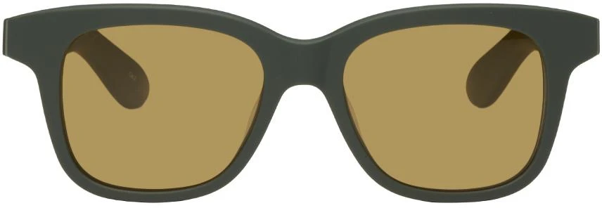 商品Alexander McQueen|Green Angled Pantos Sunglasses,价格¥877,第1张图片