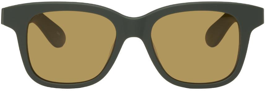 商品Alexander McQueen|Green Angled Pantos Sunglasses,价格¥2413,第1张图片