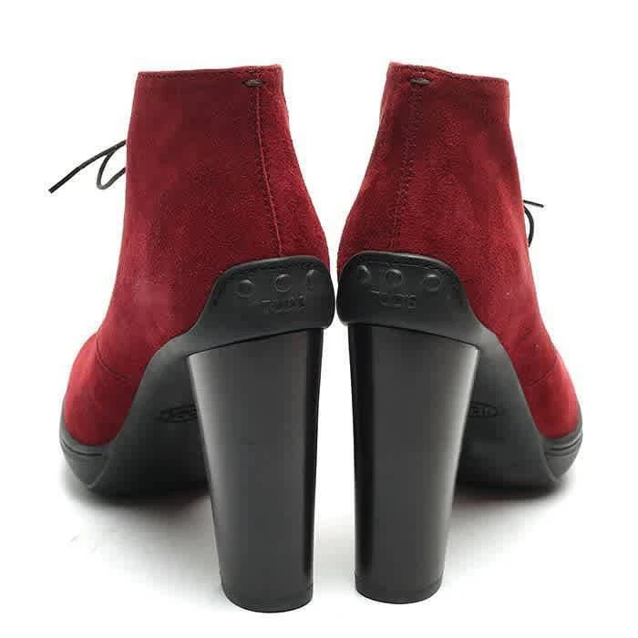 商品Tod's|Ladies Suede Boots in Dark Cherry,价格¥1175,第3张图片详细描述
