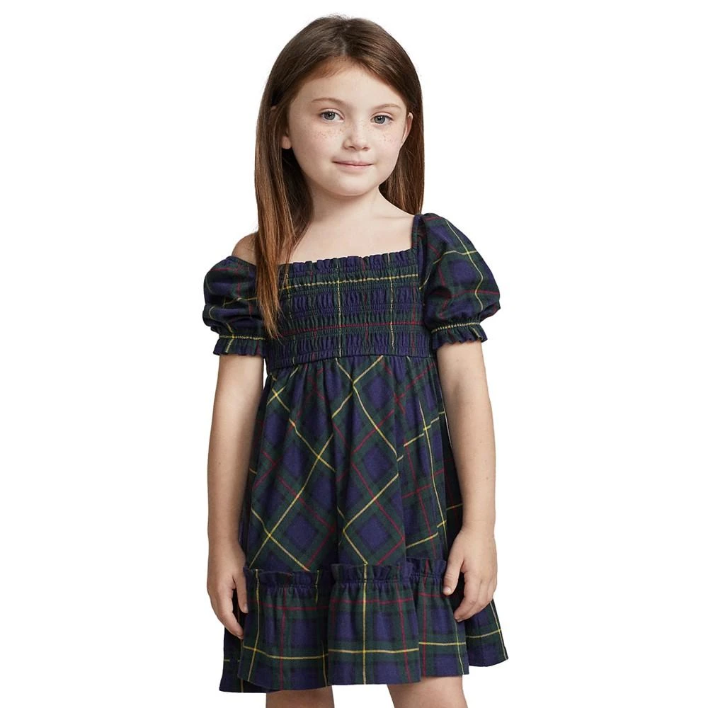 商品Ralph Lauren|Toddler and Little Girls Plaid Smocked Cotton Jersey Dress,价格¥242,第3张图片详细描述