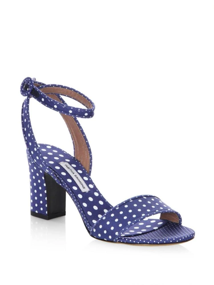 商品Tabitha Simmons|Tabitha Simmons - Leticia Polka Dot Block Heel Cotton Sandals,价格¥1071,第1张图片