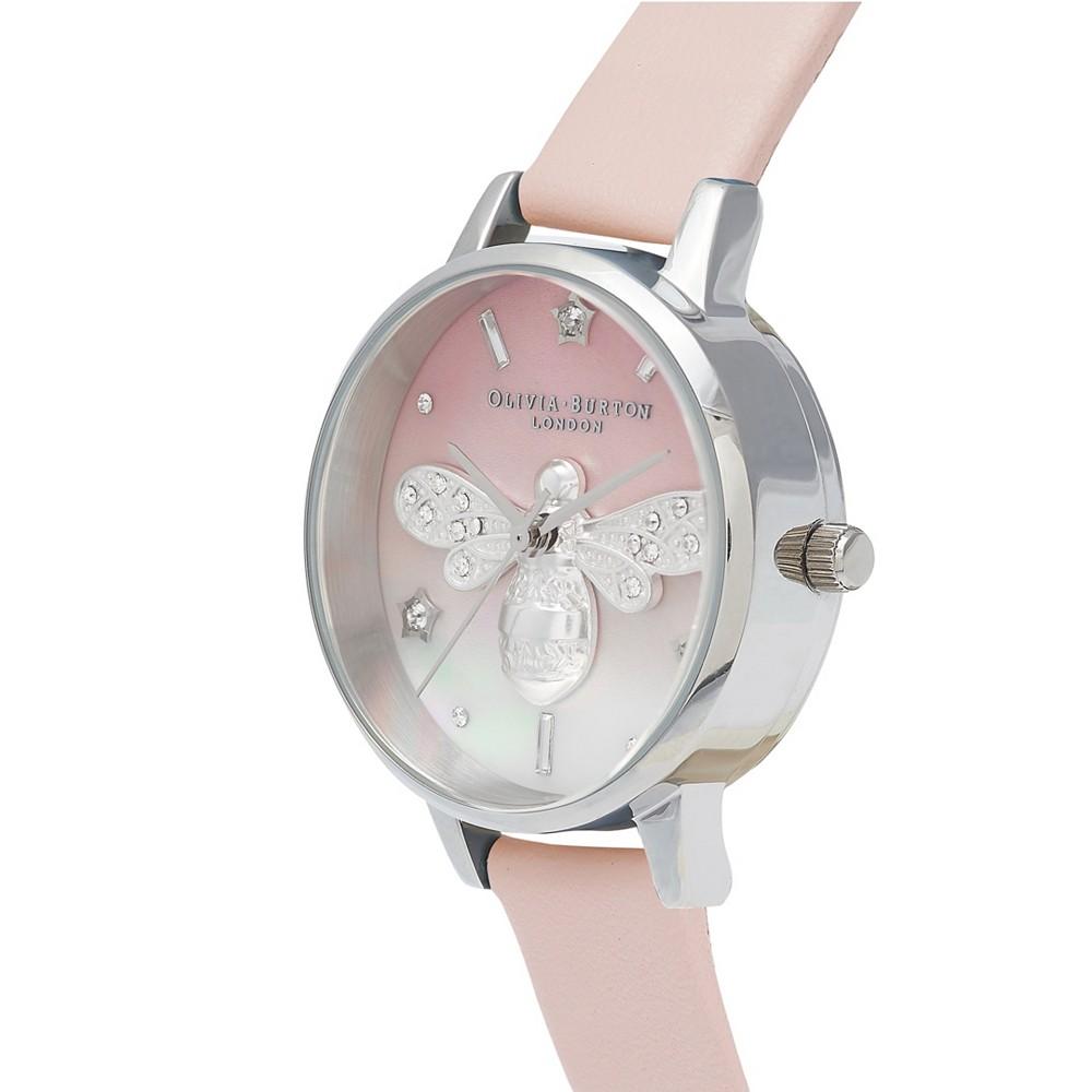 Women's Sparkle Bee Blush Leather Strap Watch 30mm商品第2张图片规格展示