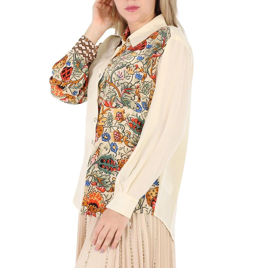 商品Burberry|Ladies Vanilla Juliette Floral-print Paneled Silk Oversized Shirt,价格¥1645,第2张图片详细描述