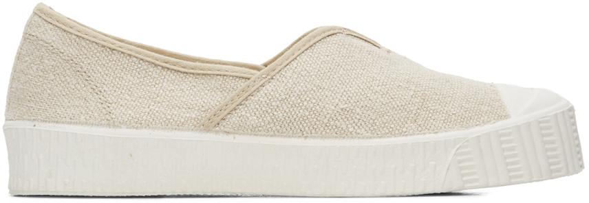 Beige Special V Slip-On Sneakers商品第1张图片规格展示