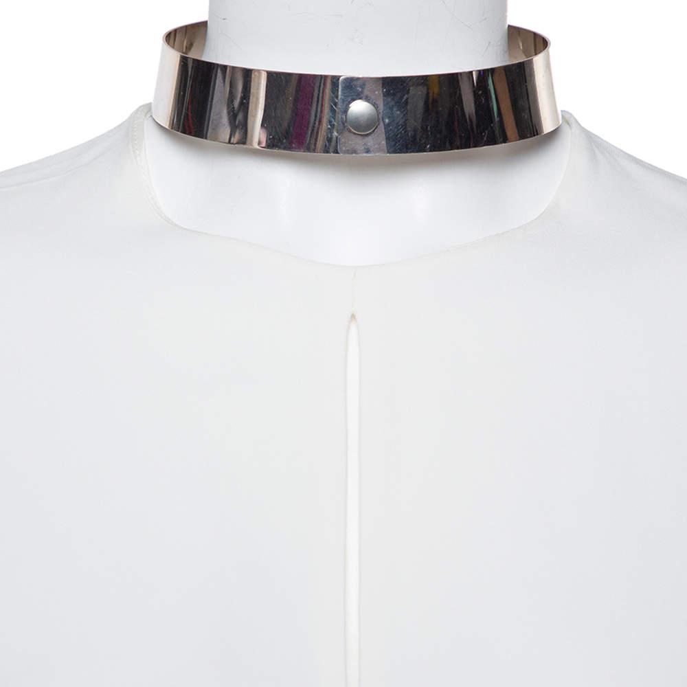Joseph Cream Crepe Metal Neck Detail Short Sleeve Top M商品第4张图片规格展示