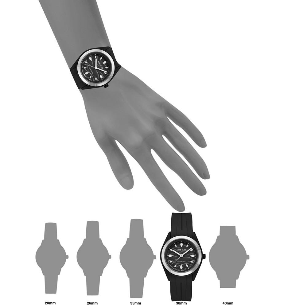 Women's Black Solar Ocean Work Plastic Metal Watch, 38.5mm商品第4张图片规格展示