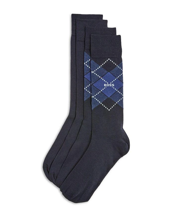 商品Hugo Boss|Cotton Blend Dress Crew Socks, Pack of 2,价格¥128,第1张图片详细描述