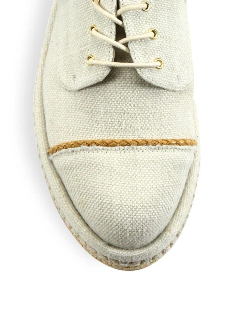 商品Stuart Weitzman|Mantra Linen & Raffia Platform Creepers,价格¥1364,第3张图片详细描述