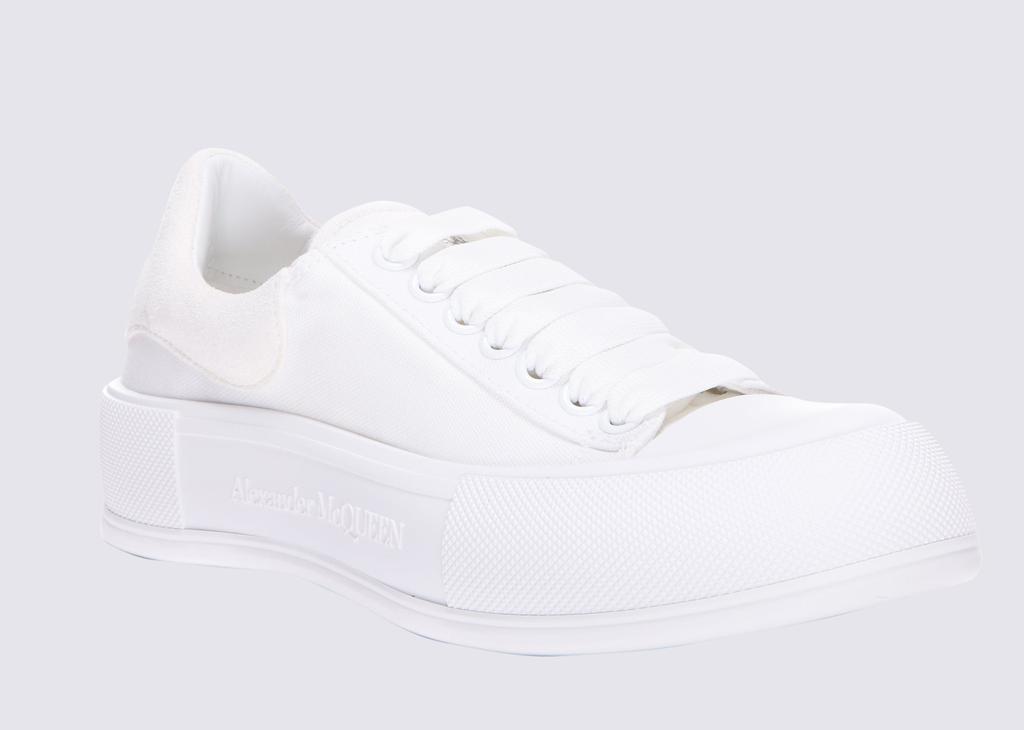 ALEXANDER MCQUEEN WHITE LEATHER DECK SNEAKERS商品第2张图片规格展示