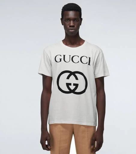 商品Gucci|Oversized cotton T-shirt with GG,价格¥4175,第3张图片详细描述