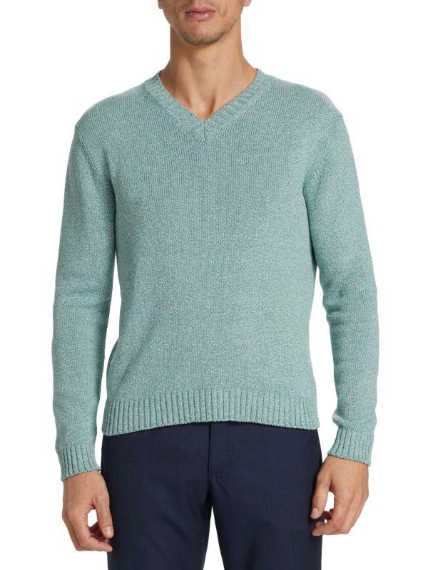 商品Saks Fifth Avenue|Slim Fit Mélange V Neck Sweater,价格¥263,第1张图片