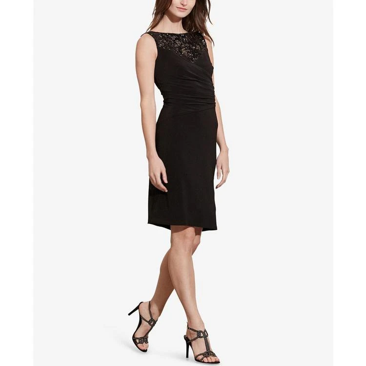 商品Ralph Lauren|Sequined-Yoke Sheath Dress,价格¥749,第4张图片详细描述