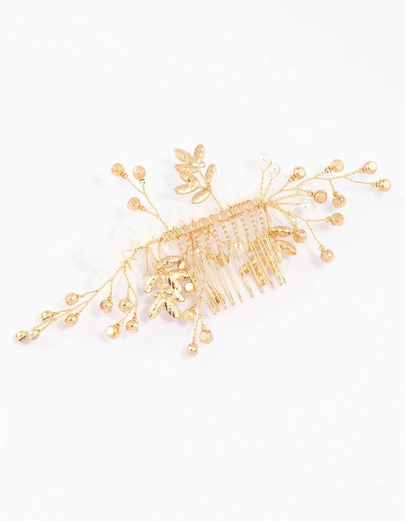 商品Lovisa|Gold Flower Diamante & Pearl Hair Comb,价格¥186,第3张图片详细描述