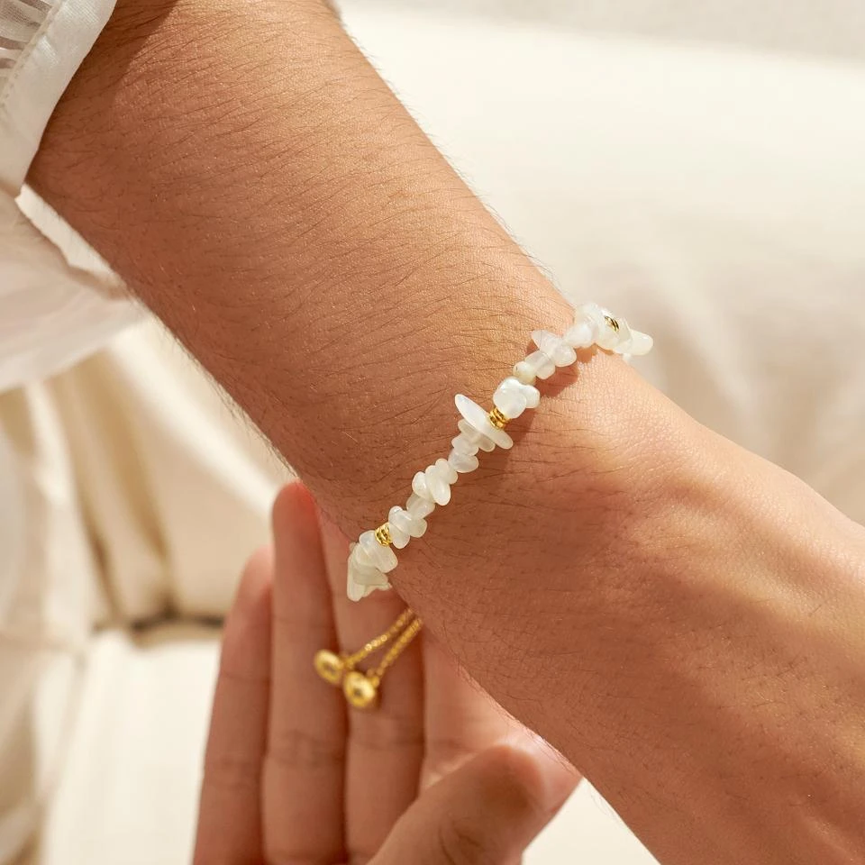 商品Joma Jewellery|Joma Jewellery Manifestones White Jade Luck & Prosperity Gold-Plated Bracelet,价格¥230,第3张图片详细描述