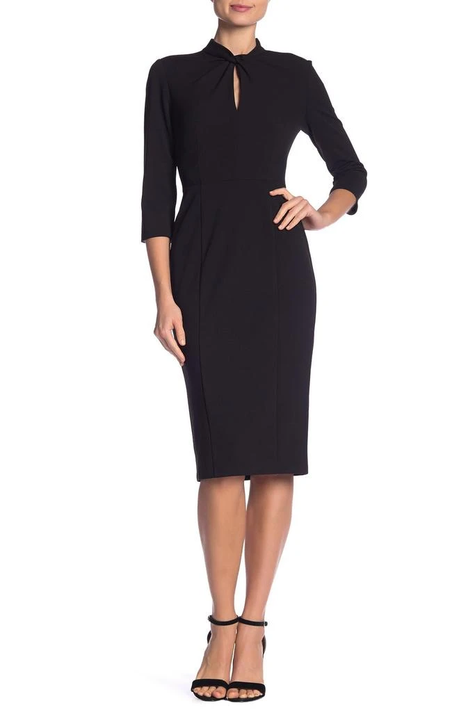 商品Donna Morgan|Donna Morgan Crepe Three-Quarter Sleeve Sheath Dress,价格¥343,第1张图片