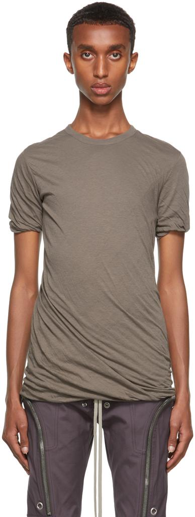 Grey Double Short Sleeve T-Shirt商品第1张图片规格展示