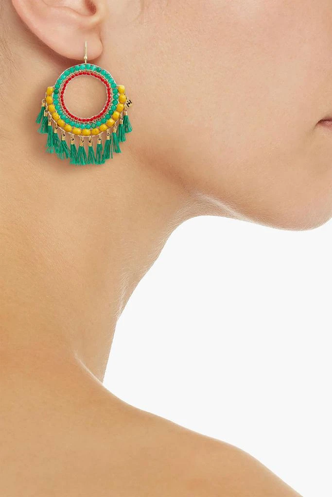 商品ROSANTICA|Gold-tone, bead and tassel hoop earrings,价格¥448,第2张图片详细描述