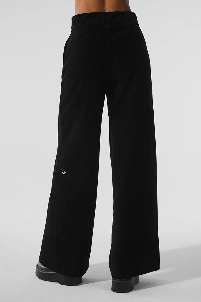 商品Alo|Micro Corduroy Mid-Rise Dreamer Wide Leg Trouser - Black,价格¥1290,第3张图片详细描述