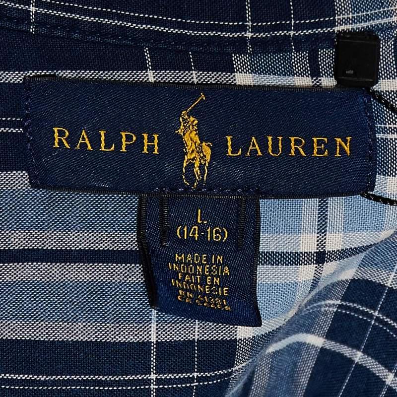 商品[二手商品] Ralph Lauren|Ralph Lauren Blue Checkered Cotton Button Front Shirt L,价格¥736,第6张图片详细描述