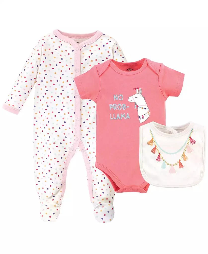 商品Little Treasure|Baby Girls Treasure Baby Sleep and Play, Bodysuit and Bib, Unicorn,价格¥170,第1张图片