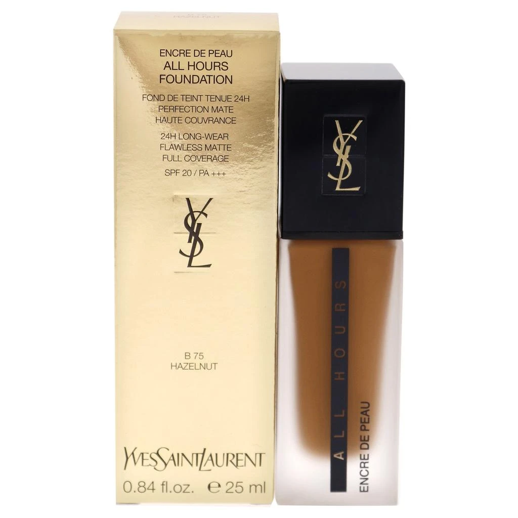 商品Yves Saint Laurent|All Hours Foundation SPF 20 - B75 Hazelnut by Yves Saint Laurent for Women - 0.84 oz Foundation,价格¥426,第1张图片