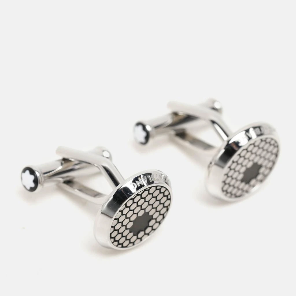 商品[二手商品] MontBlanc|Montblanc Silver Tone Honeycomb Patterned Cufflinks,价格¥1625,第2张图片详细描述