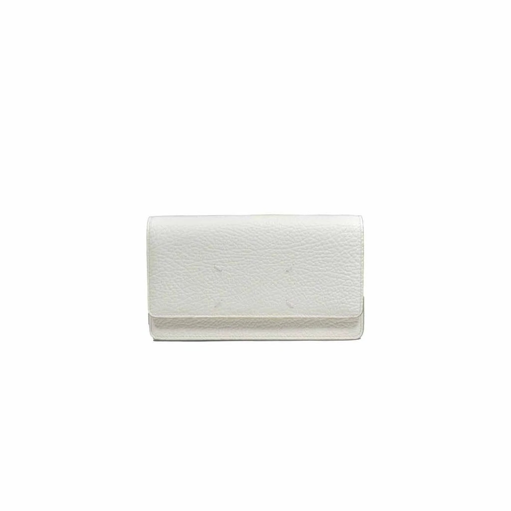 商品MAISON MARGIELA|MAISON MARGIELA White grained leather shoulder wallet purse Maison Margiela,价格¥5372,第1张图片