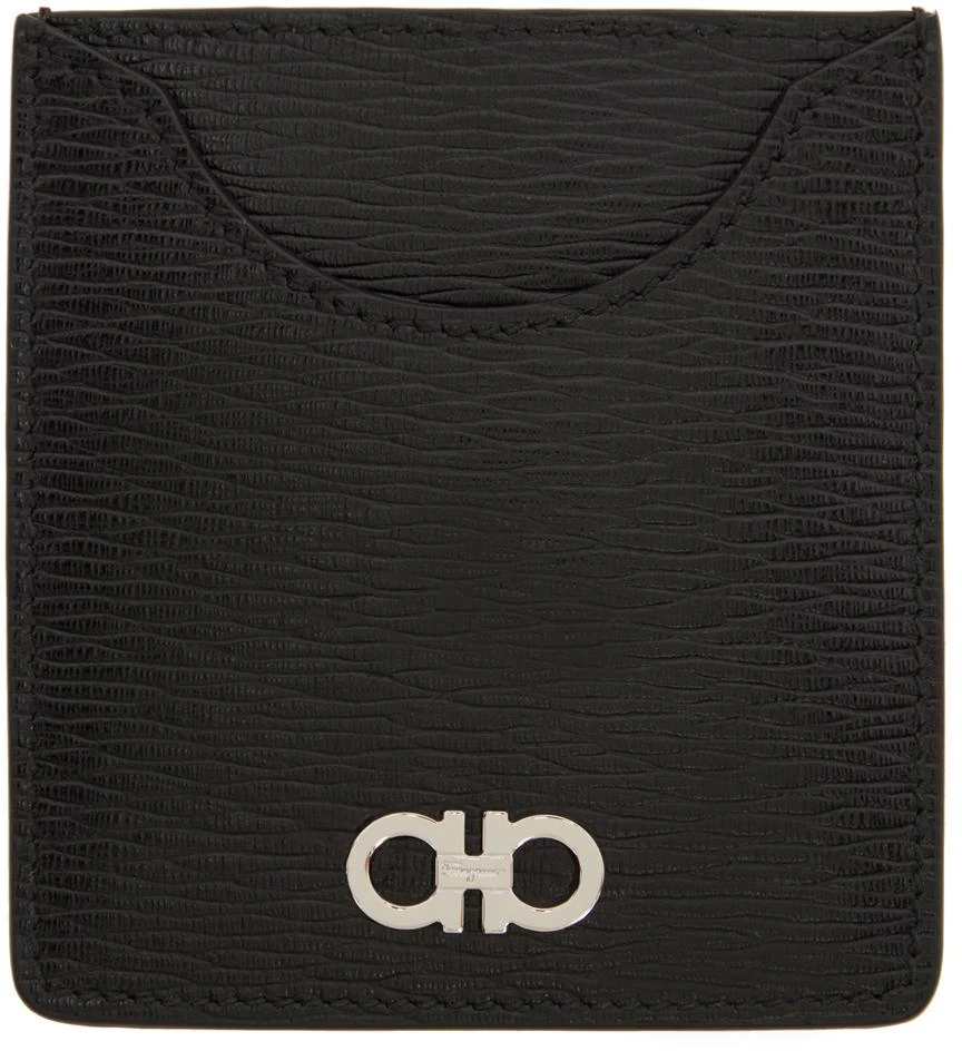 商品Salvatore Ferragamo|Black Gancini Card Holder,价格¥781,第1张图片
