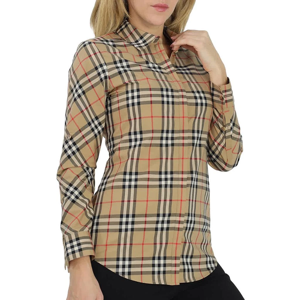 商品Burberry|女式 经典格纹弹力衬衫,价格¥2178,第2张图片详细描述