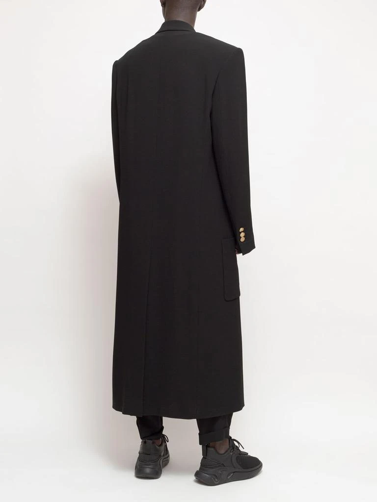 商品Balmain|Long Viscose Crepe Coat W/ Badge,价格¥17423,第2张图片详细描述