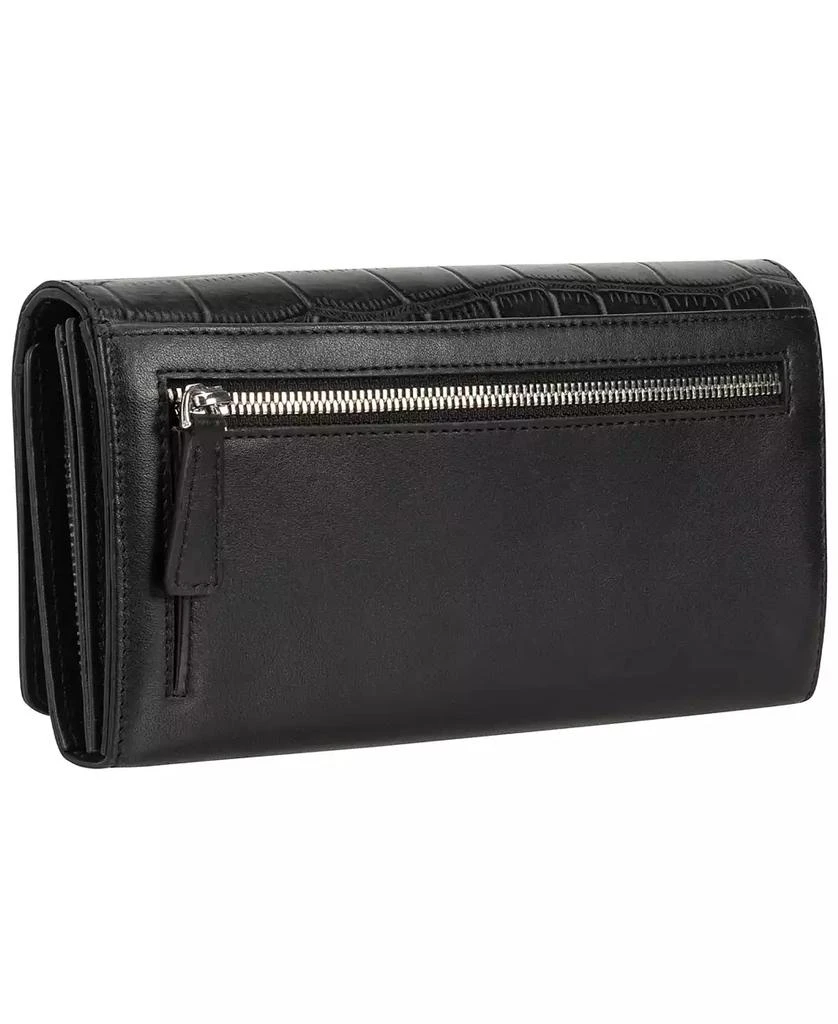 商品Mancini Leather Goods|Women's Croco Collection RFID Secure Clutch Wallet,价格¥393,第3张图片详细描述