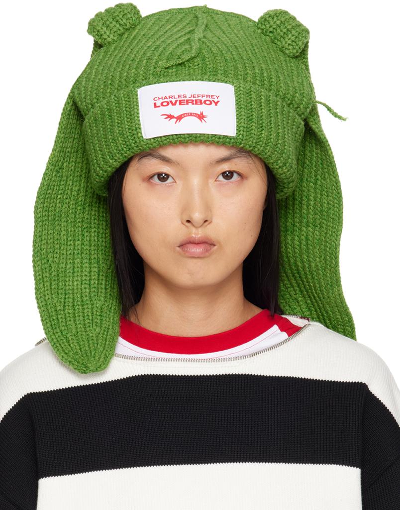 帽子 Charles Jeffrey Loverboy rabbit beanie Charles Jeffrey LOVERBOY Black Chunky Rabbit Beanie Charles