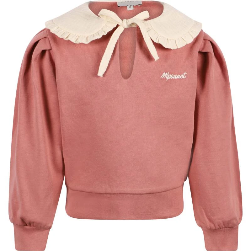 商品MIPOUNET|Organic cotton collared sweatshirt in old pink,价格¥760,第1张图片