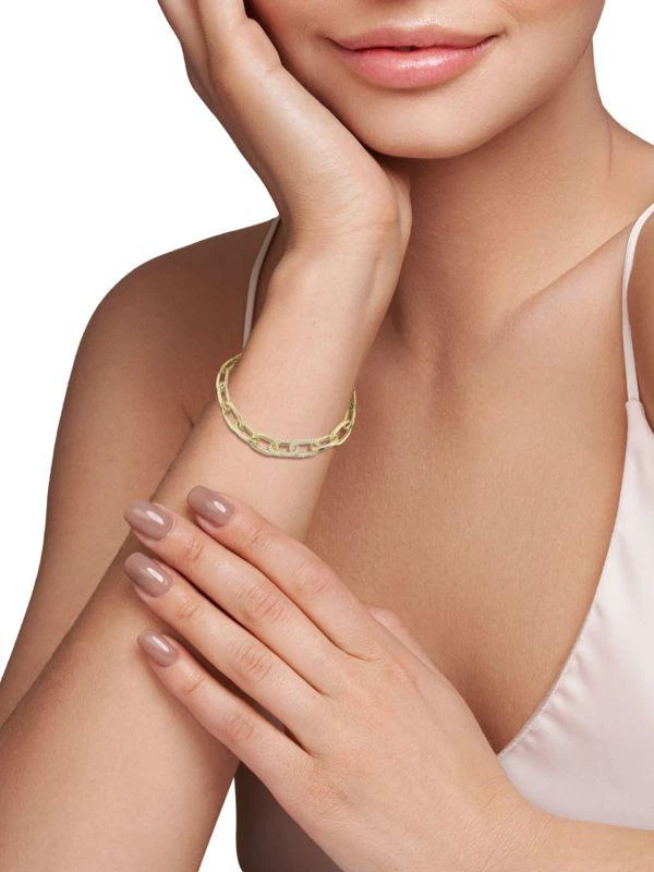商品Sphera Milano|14K Goldplated Sterling Silver & Cubic Zirconia Link Bracelet,价格¥807,第2张图片详细描述